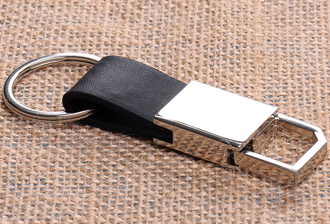 Leather + alloy classic keychain