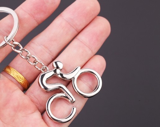 Biking alloy keychain