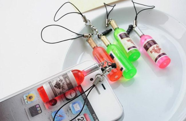 Mini wine bottle keychain