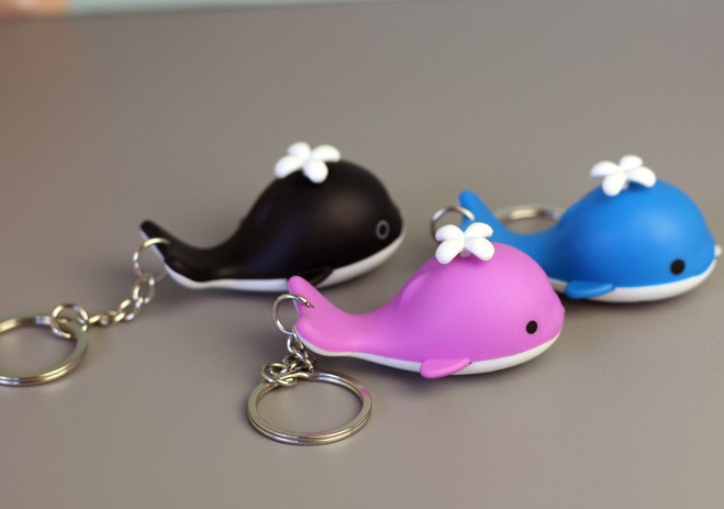 Small whale LED Keychain