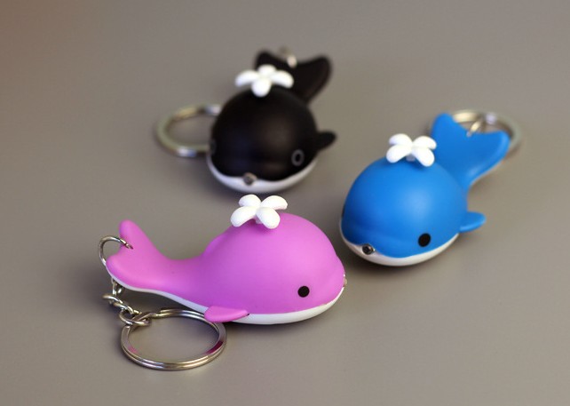 Small whale LED Keychain