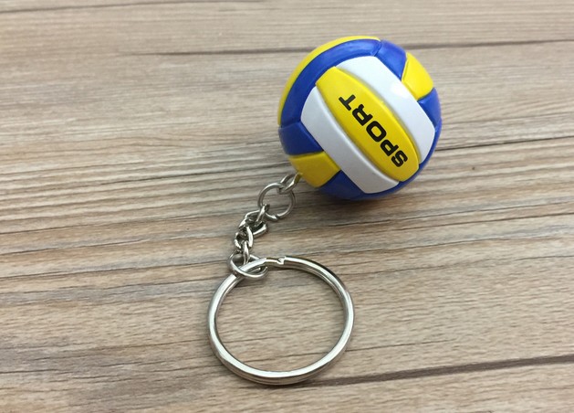 PVC volleyball keychain