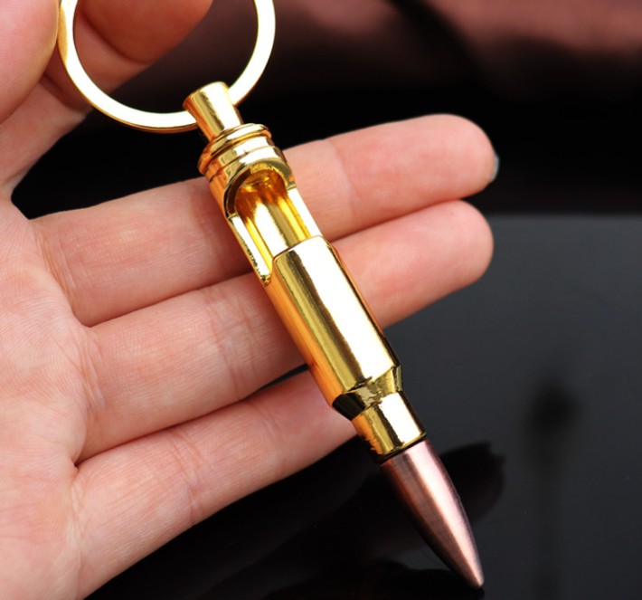 Bullet opener alloy keychain