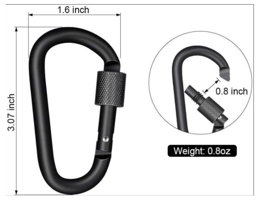 D ring spring aluminum alloy carabiner