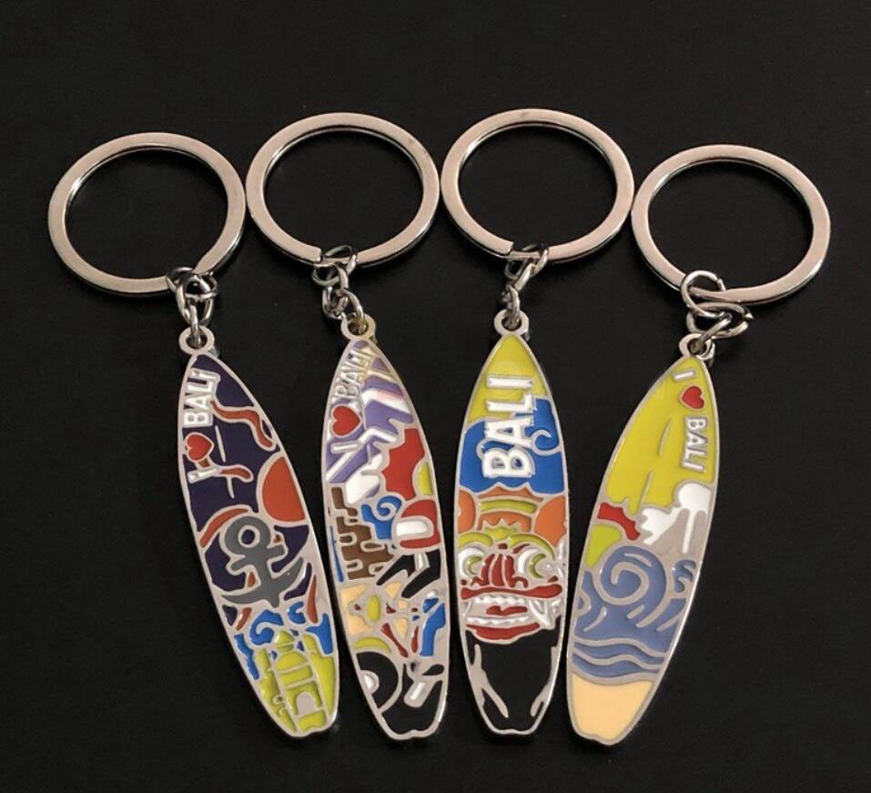 Zinc Alloy Surfboard Keychain